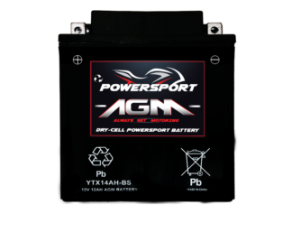 14AHBS Powersports Battery 6 War. AGM
